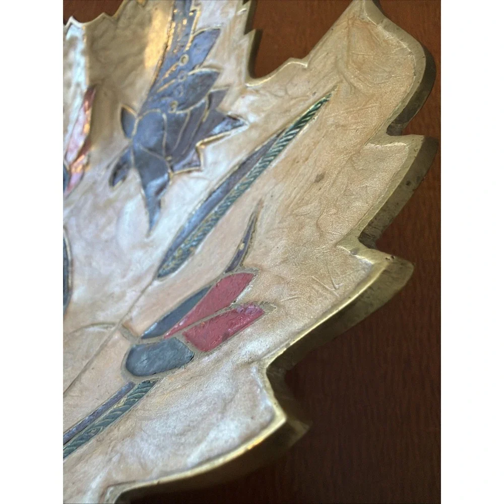 Vtg Brass/Cloisonne 9